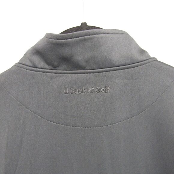 U Suck At Golf 1/4 Zip Pullover Long Sleeve Shirt Sz M Black Floral Pattern NWT - Picture 10 of 14